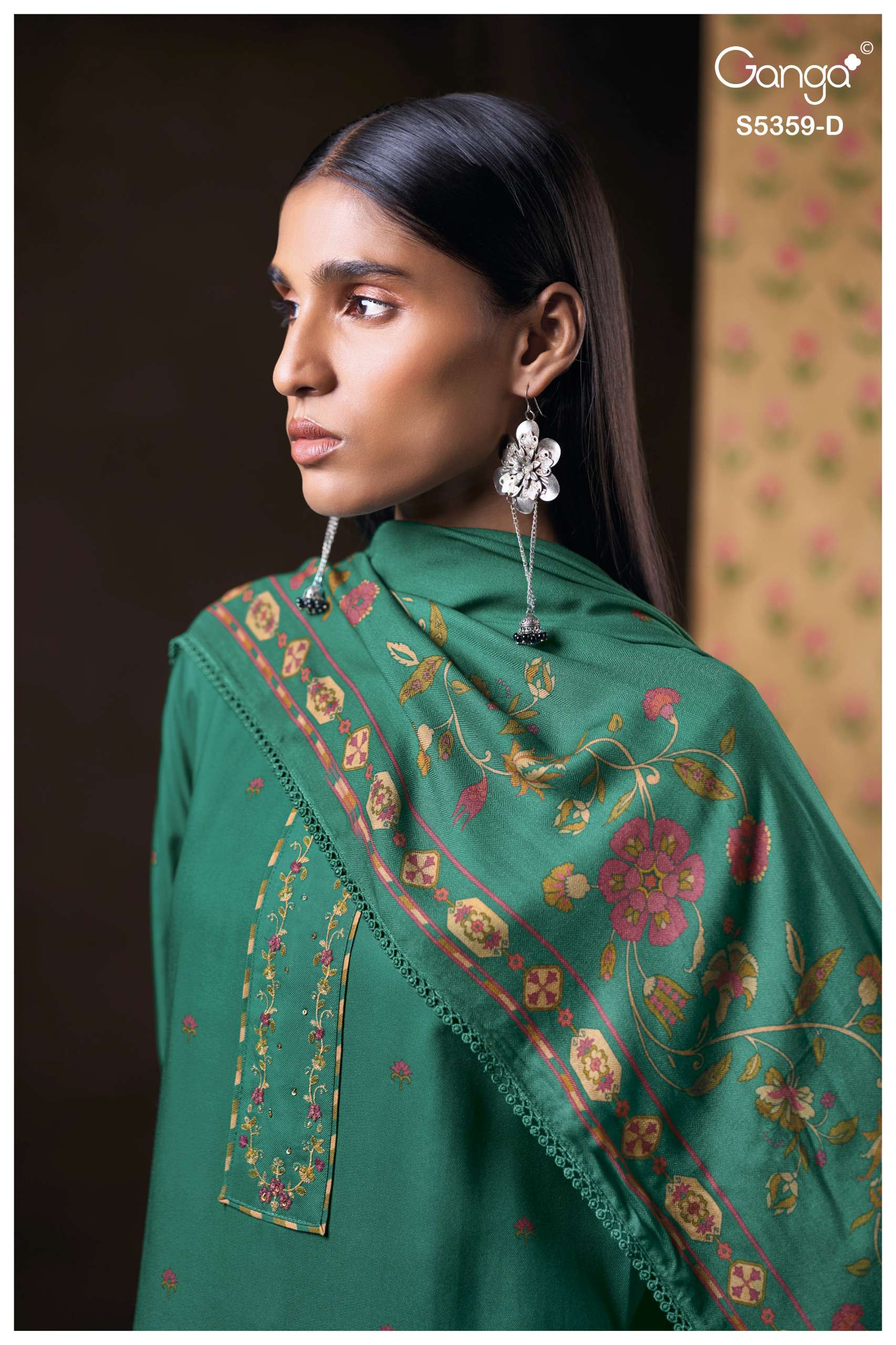 GANGA PRISHTA 5359 WINTER PASHMINA SOLID COLOR SUIT BRAND QUALITY MARKET ONLINE